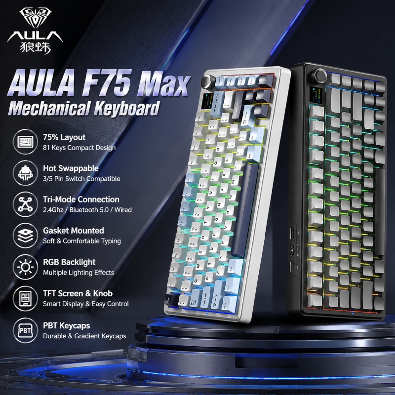 Pc Gaming Keyboards - AULA F75 Max Mechanical Keyboard 75%
