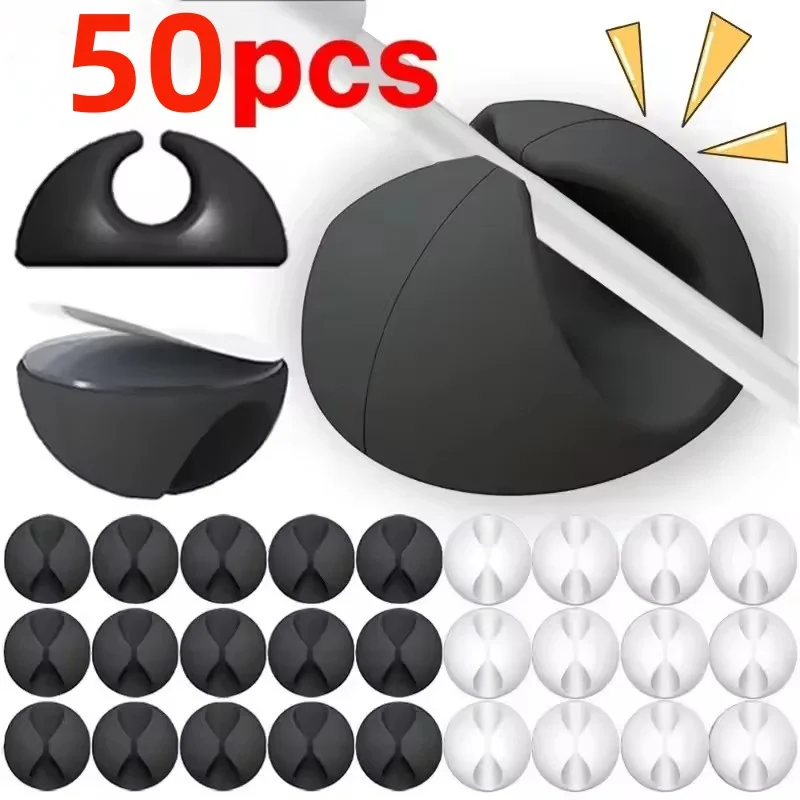 Desk Cable Organizer - 5/50Pcs Desktop Wall Cable Clips Wire
