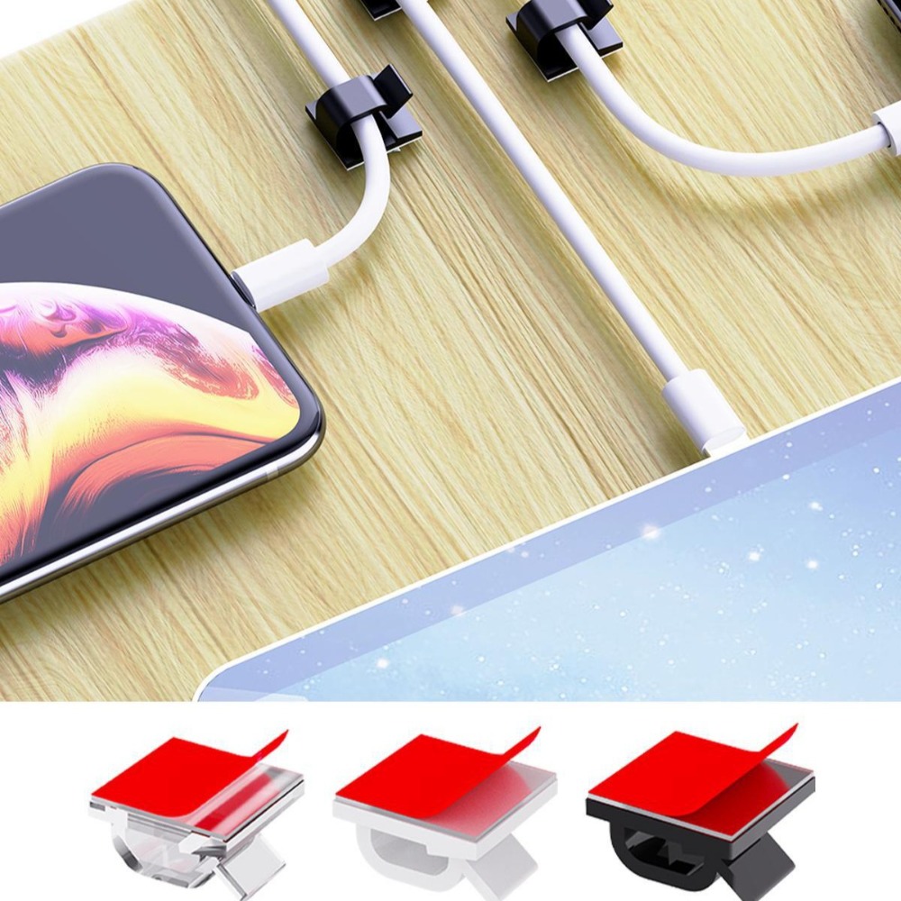 R Shape Transparent Plastic Ca - Desk Cable Organizer 评论和价格