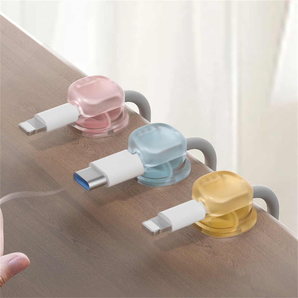 3 Transparent Color Magnetic C - Desk Cable Organizer 评论和价格