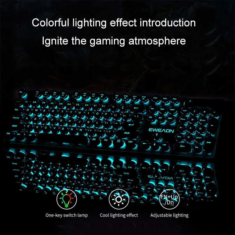Retro Punk Mechanical Feel Key - Pc Gaming Keyboards 评论和价格