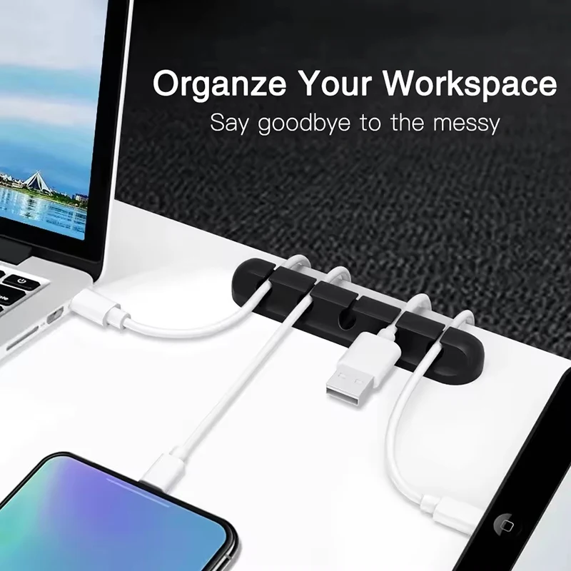 Silicone USB Cable Clip Winder - Desk Cable Organizer 评论和价格