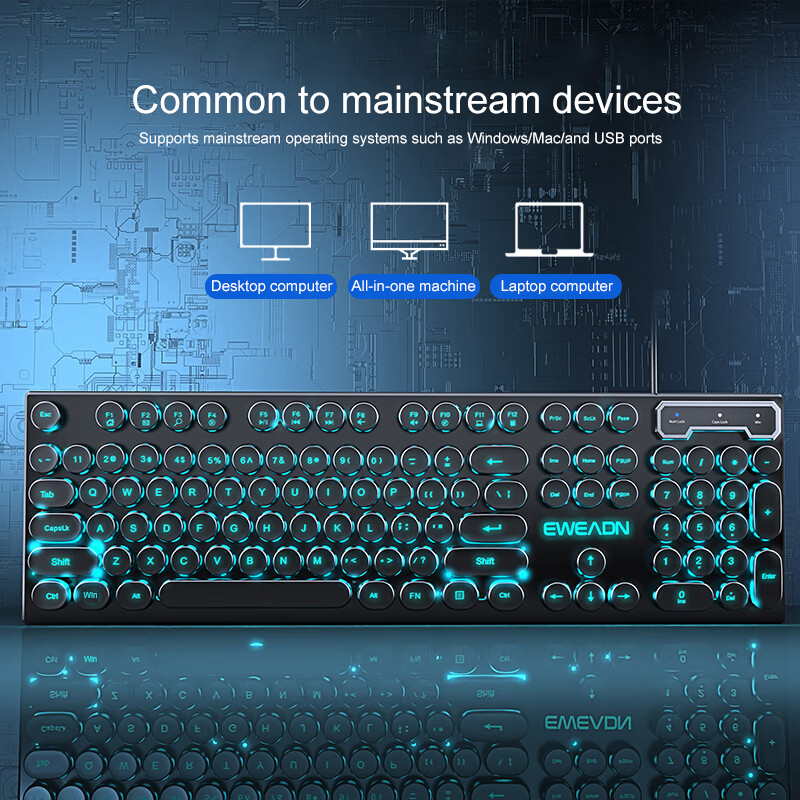 EWEADN Typewriter Gaming Keybo - Pc Gaming Keyboards 评论和价格