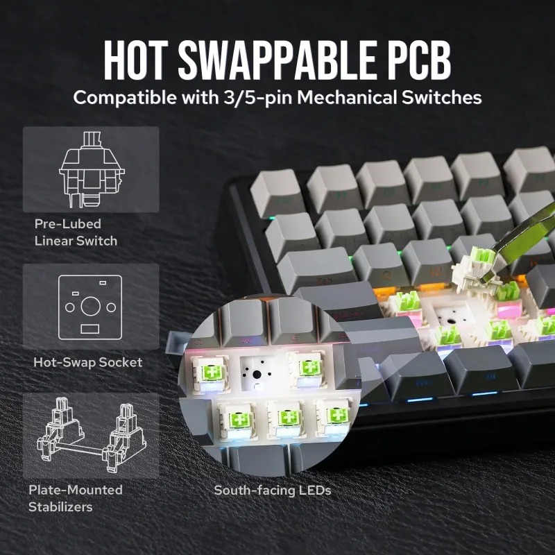 AULA F75 Max Mechanical Keyboa - Pc Gaming Keyboards 评论和价格
