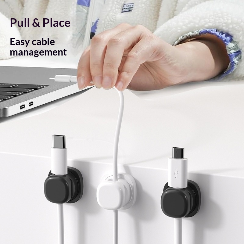 6Pcs Multi Color Rotatable Cab - Desk Cable Organizer 评论和价格