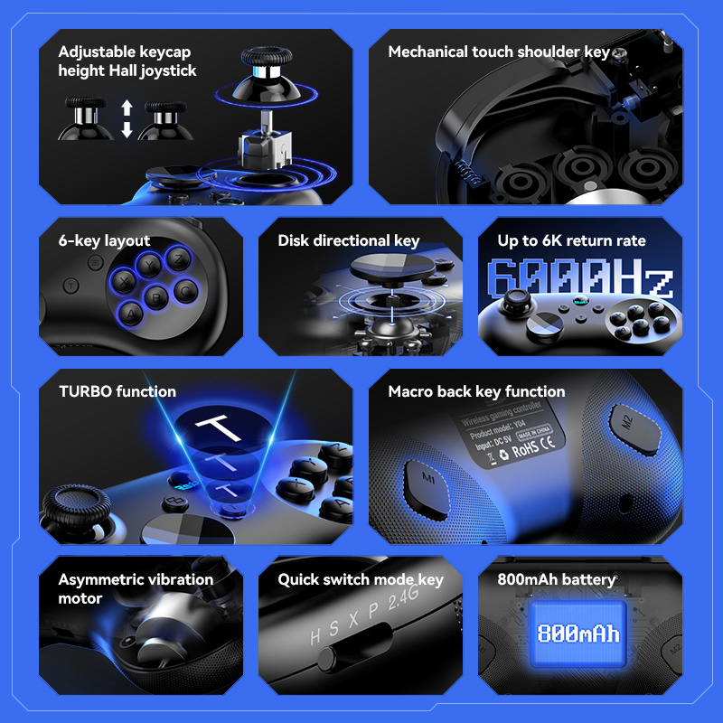 BSP-Y04 Wireless Hall Effect J - Joystick Pc Gaming 评论和价格